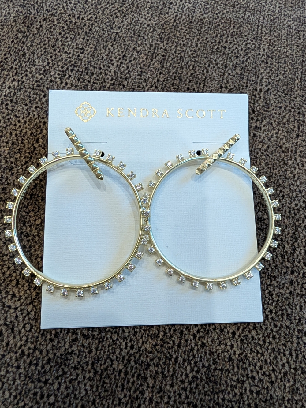 Kendra Scott Gold Crystal Hoop Earrings